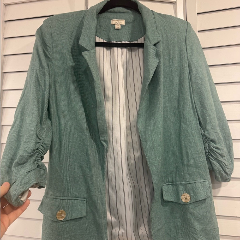 Seafoam Linen Blazer